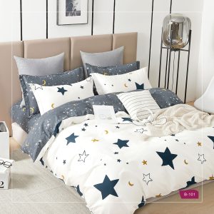 סט מצעים 100% כותנה דגם כוכבים