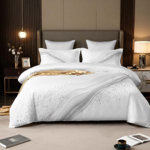 סט זוגי כותנה סאטן מרבל אפור