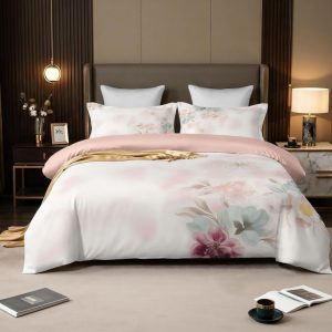 סט זוגי כותנה סאטן פריחת אביב