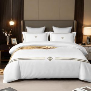 סט זוגי כותנה סאטן קלאסיק קרם